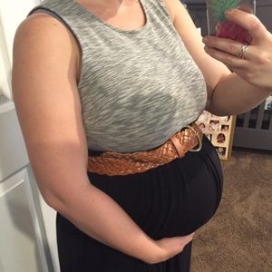 Color block maternity midi dress